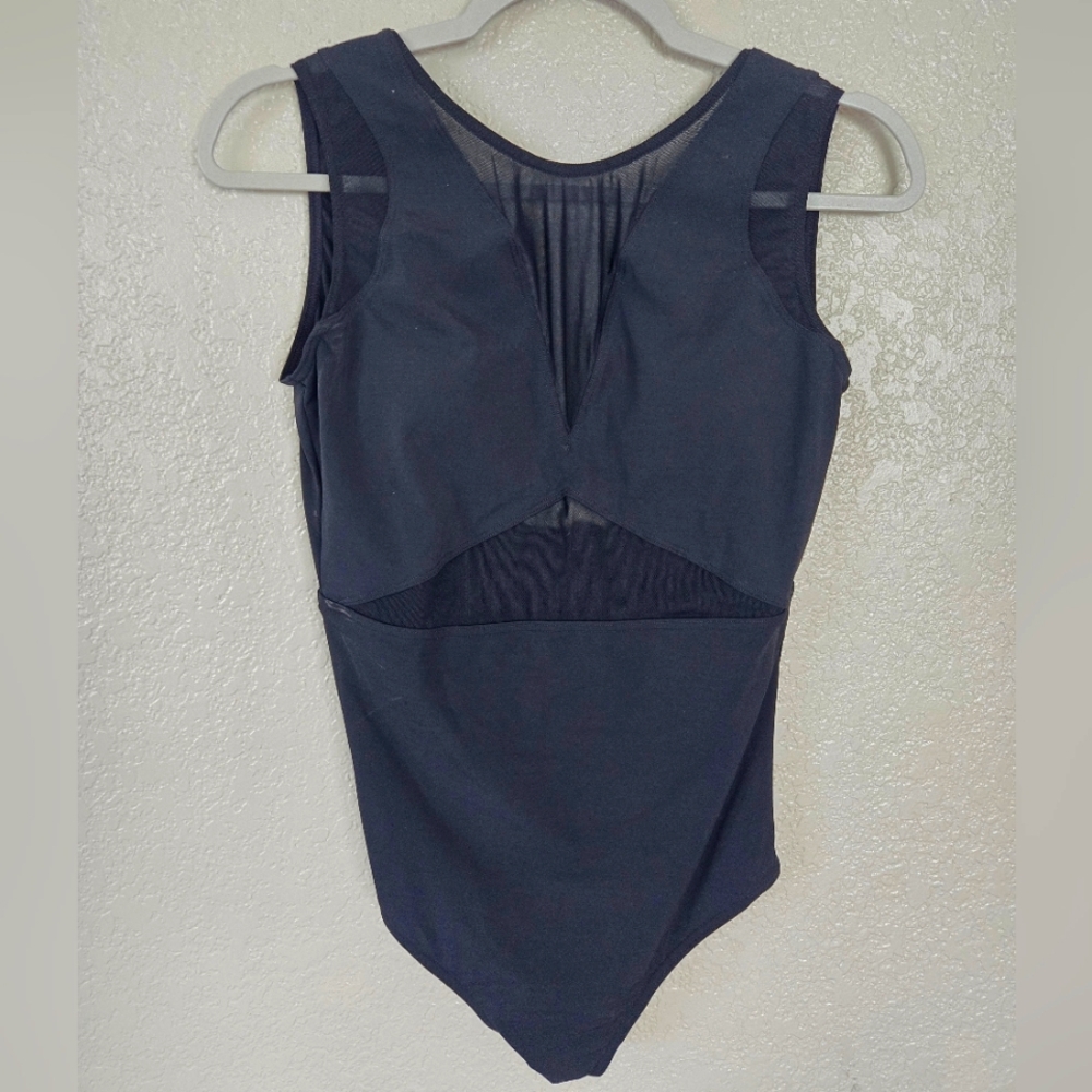 NWT Fig Leaves Icon Mesh Shaping Black Swimsuit Size 14